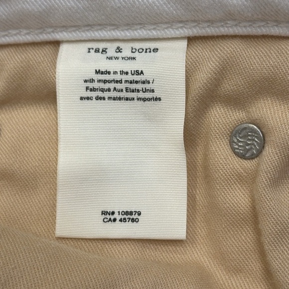 Women’s White Rag & Bone Cotton Blend Cropped Denim Ankle Jeans Pants Size 30 - Picture 10 of 10